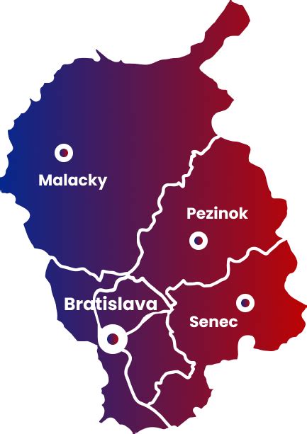 Mapa s vyznačenými reštauráciami a rozvozovými zónami