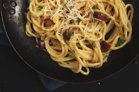 Servírované špagety Carbonara