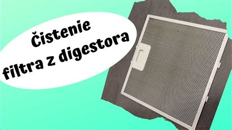 Schéma údržby filtrov digestora