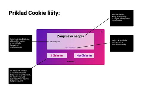 Príklad správne nastavenej cookie lišty