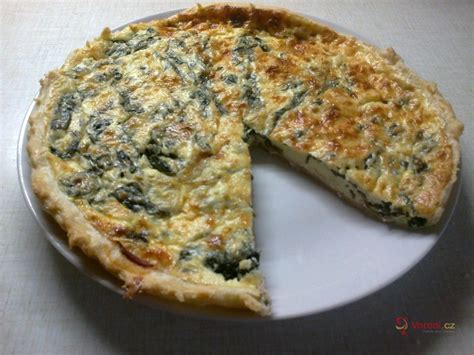 Hotový špenátový quiche