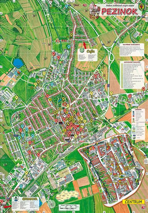 Mapa mesta Pezinok