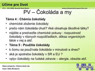Grafika zobrazujúca zloženie čokolády