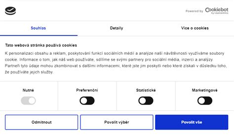 Screenshot nastavení lišty cookies v redakčnom systéme
