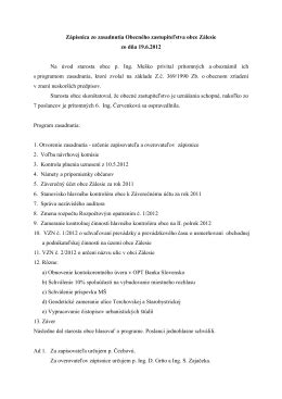 Obrazový záznam zo zasadnutia obecného zastupiteľstva