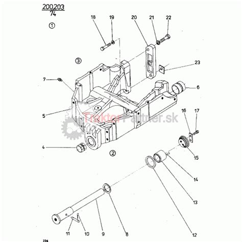 Detail prednej nápravy malotraktora