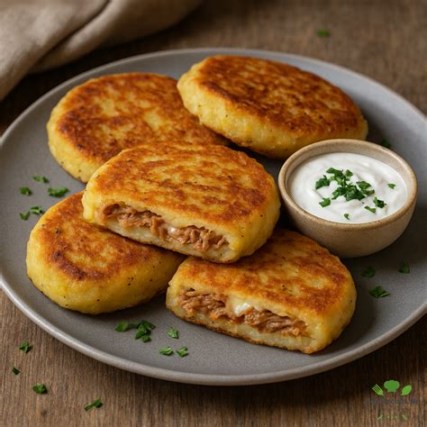 Hotové zemiakové placky plnené bravčovým ragú