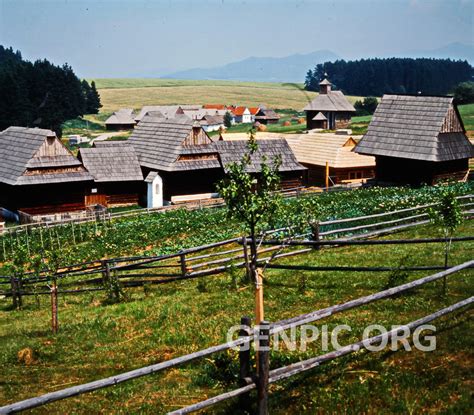 Historická fotografia slovenskej dediny na Dolnej zemi