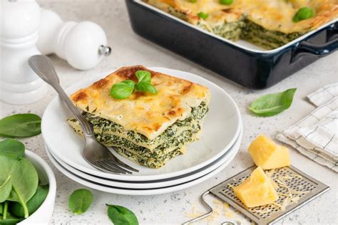 Zapečené špenátové lasagne