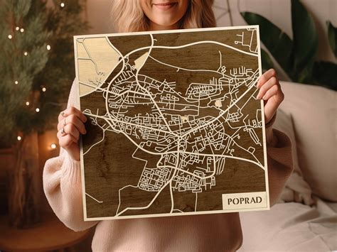 Mapa Popradu s vyznačenými reštauráciami a stanicou