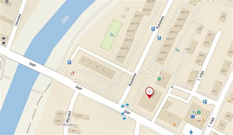 Mapa mesta Sliač s vyznačenými oblasťami s rozvozom jedla.