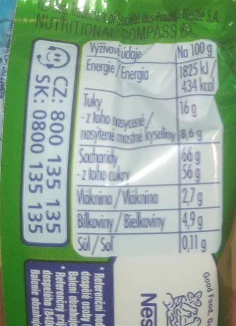 nutriční hodnoty Margot tyčinky