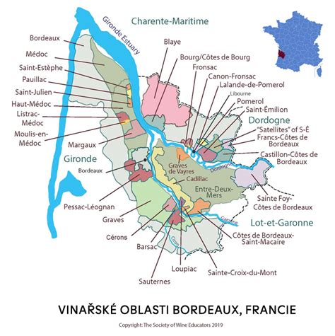 Mapa vinohradníckej oblasti Burgundsko