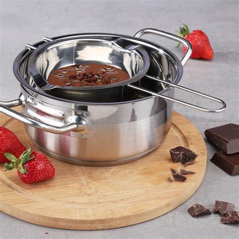 Schéma vodného kúpeľa pre rozpúšťanie čokolády