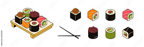Štýlová grafika sushi reštaurácie