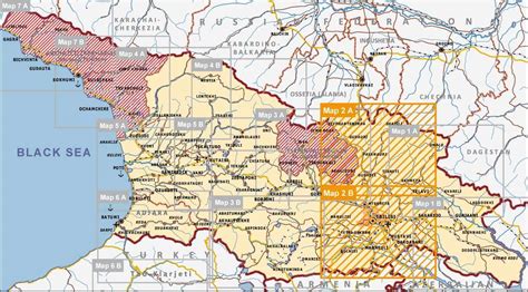 Mapa Gruzínska a Azerbajdžanu s vyznačenou oblasťou Balakan