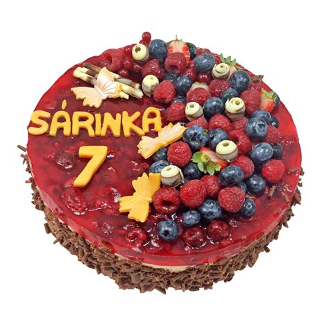 detská torta zdobená ovocím