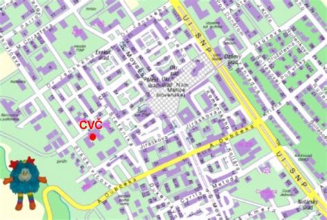 Mapa Žiar nad Hronom s vyznačenou adresou SNP 65/62