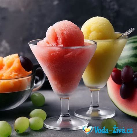 Ovocný sorbet v lete