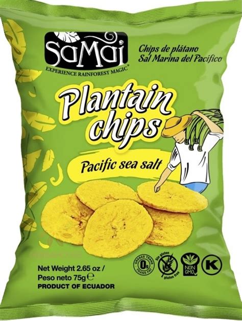 Balenie Samai Banánové chipsy Plantain s morskou soľou
