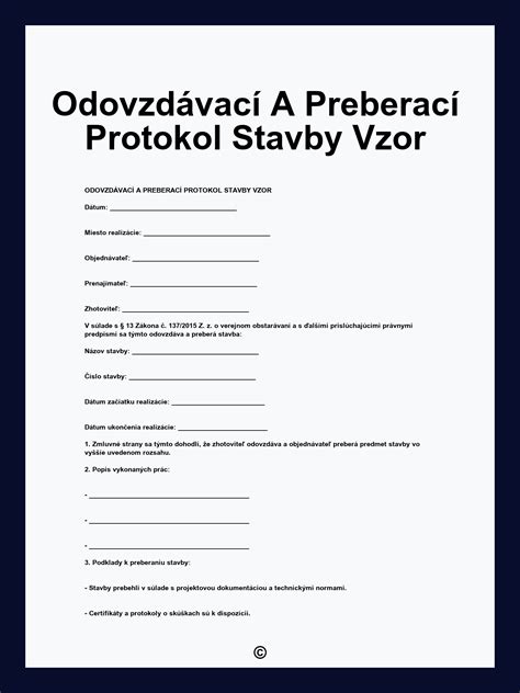 Vzor preberacieho protokolu nehnuteľnosti