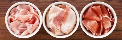 Tabuľka s porovnaním rôznych druhov šunky