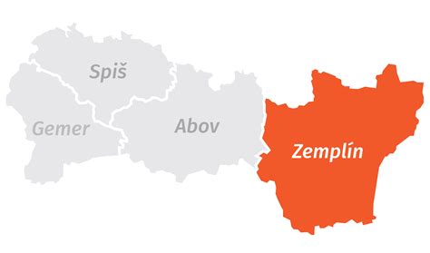 Mapa regiónu Zemplín s vyznačenými Michalovcami a Trebišovom
