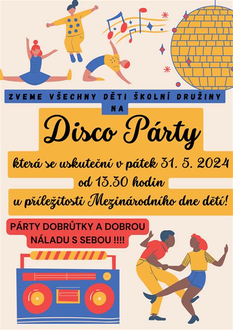 Ilustrácia detskej párty s disco guľou