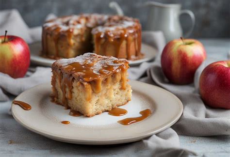 Hotový jablkový koláč s karamelom