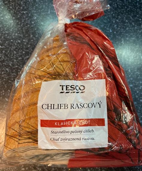 Grafické znázornenie nutričných hodnôt ražného chleba Tesco