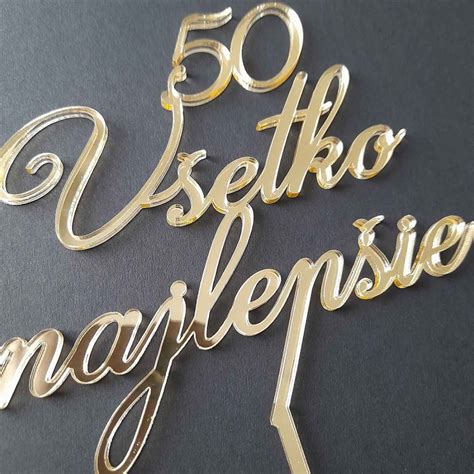 Zlatý zápich do torty s číslom 50