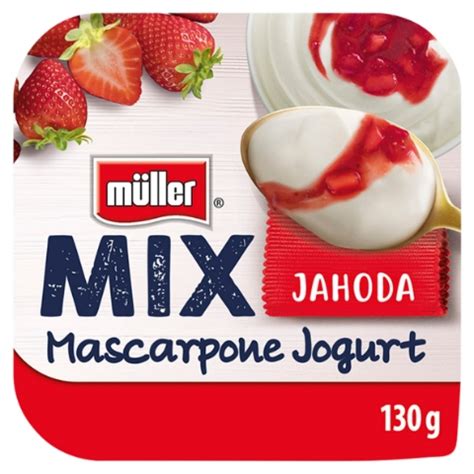 Obaly jogurtov Müller Mascarpone s rôznymi príchuťami