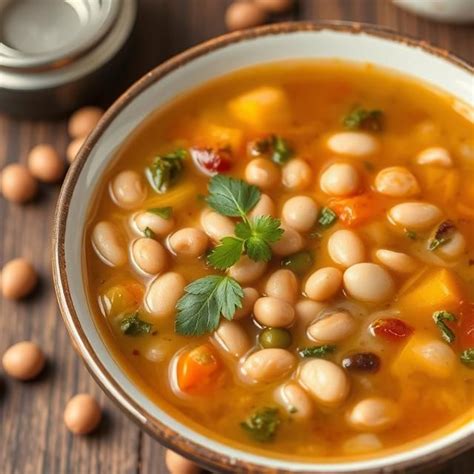 Misku s hotovým jedlom z fazule