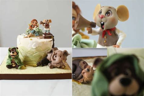 rozprávkové postavičky na torte