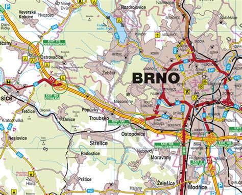 Mapa Brna s vyznačenými obchodmi a reštauráciami s bezlepkovou ponukou