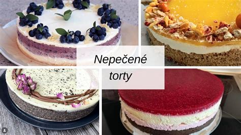 rozličné druhy nepečených tort