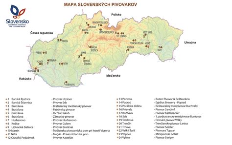 Mapa historických pivovarov na Slovensku