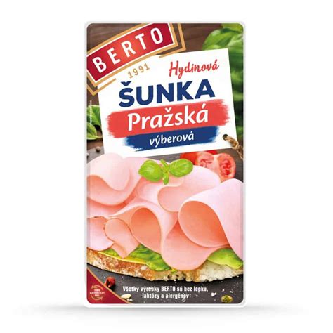Infografika s nutričnými hodnotami šunky Berto