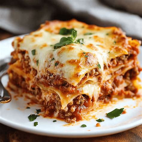Hotové lasagne s posypom zo syra