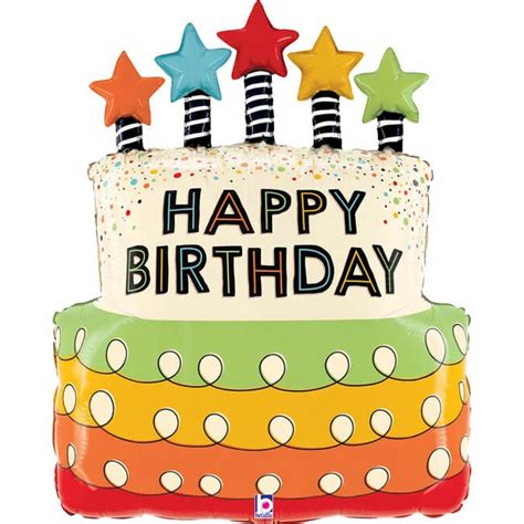 Fóliový balón supershape Narodeninová torta HBD 79cm