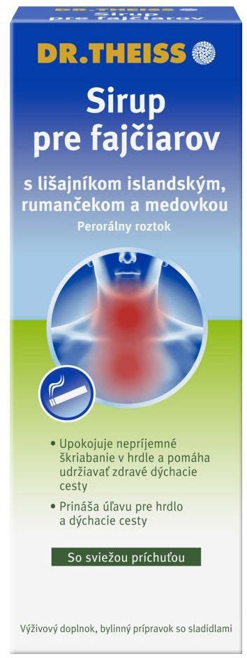 Fľaša Dr.Theiss Sirup pre fajčiarov