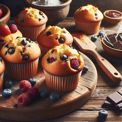 muffiny s ovocím a čokoládou
