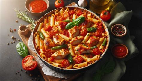 Ilustrácia zapekaných cestovín s fazuľou a paradajkovou omáčkou