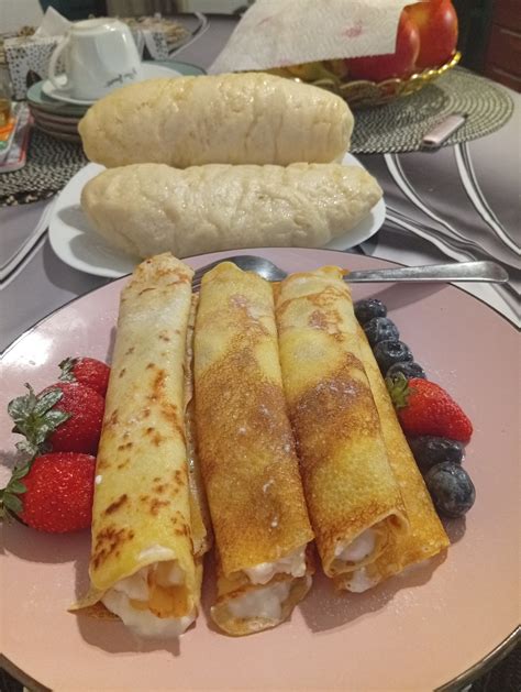 Zrolované palacinky plnené tvarohom