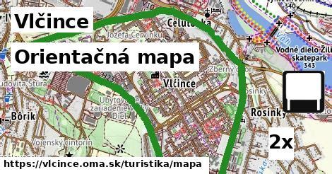 Mapa Žiliny s vyznačenou lokalitou Vlčince
