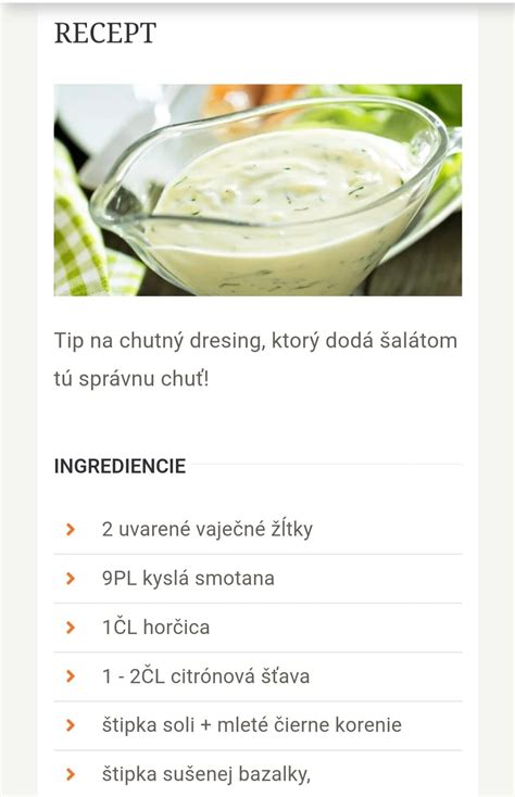Ingrediencie na koktejlový dresing